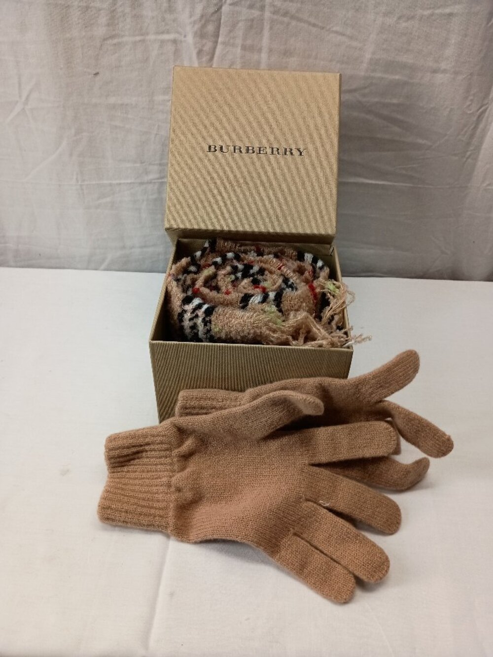 Burberry Scarf and Glove Set